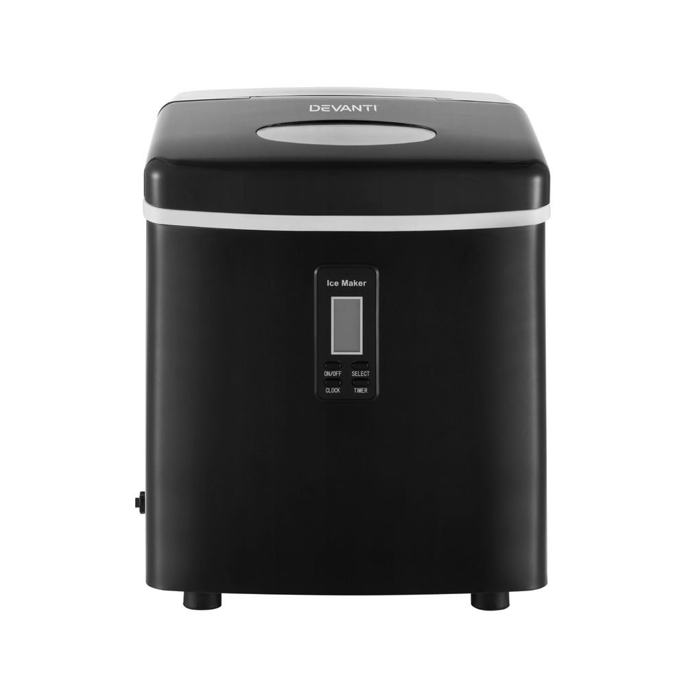 DEVANTI 3.2L Portable Ice Cube Maker Machine Benchtop Counter Black-Ice Makers-PEROZ Accessories