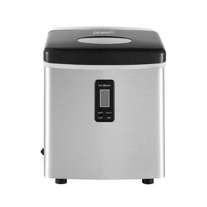 Devanti 3.2L Stainless Steel Portable Ice Cube Maker-Ice Makers-PEROZ Accessories