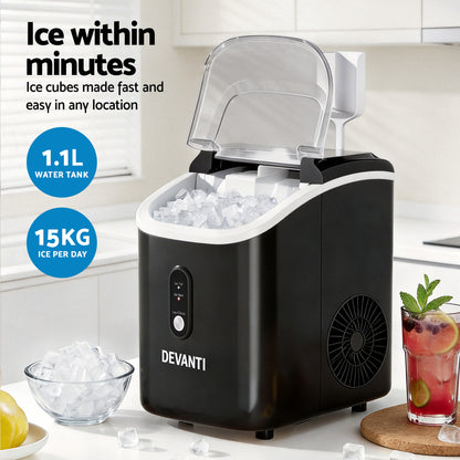Devanti 15kg Nugget Ice Maker Machine-Appliances > Kitchen Appliances-PEROZ Accessories