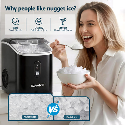 Devanti 15kg Nugget Ice Maker Machine-Appliances > Kitchen Appliances-PEROZ Accessories