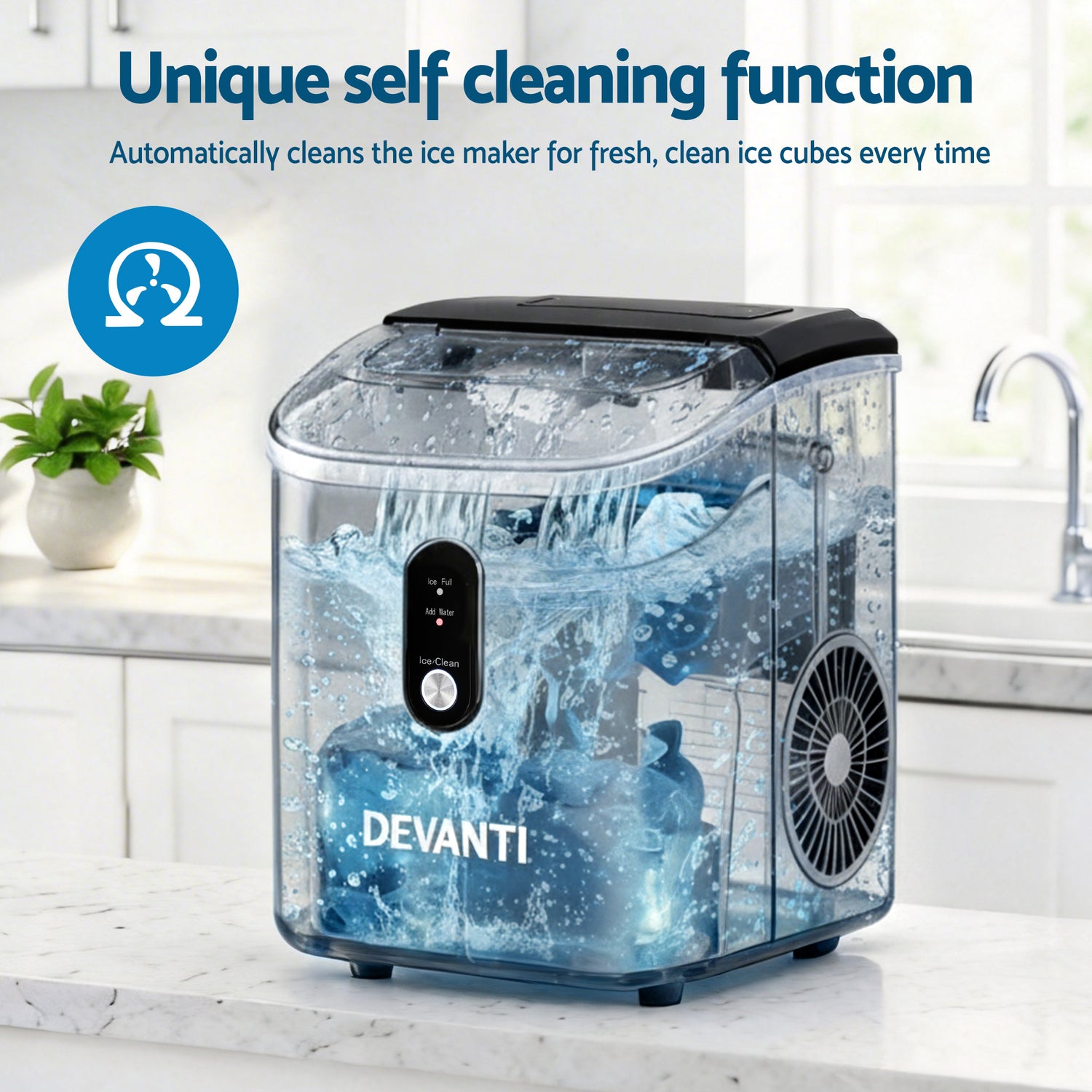 Devanti 15kg Nugget Ice Maker Machine-Appliances > Kitchen Appliances-PEROZ Accessories