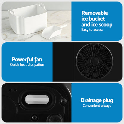 Devanti 15kg Nugget Ice Maker Machine-Appliances > Kitchen Appliances-PEROZ Accessories