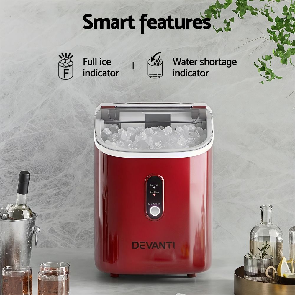 Devanti Ice Maker Machine 15kg Nugget Chewable Ice Cube-Appliances > Kitchen Appliances > Ice Makers-PEROZ Accessories