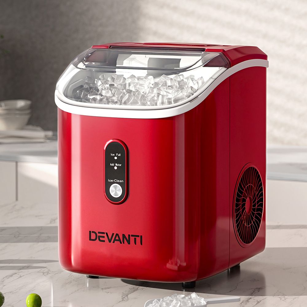 Devanti Ice Maker Machine 15kg Nugget Chewable Ice Cube-Appliances > Kitchen Appliances > Ice Makers-PEROZ Accessories