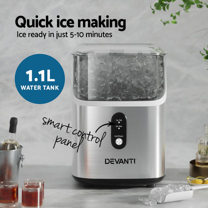 Devanti Ice Maker Machine 15kg Nugget Ice Cube-Appliances > Kitchen Appliances > Ice Makers-PEROZ Accessories