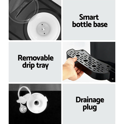 Devanti 20kg 3 in 1 Ice Maker Machine Cold and Hot Water Dispenser 3L Silver-Appliances &gt; Appliances Others-PEROZ Accessories