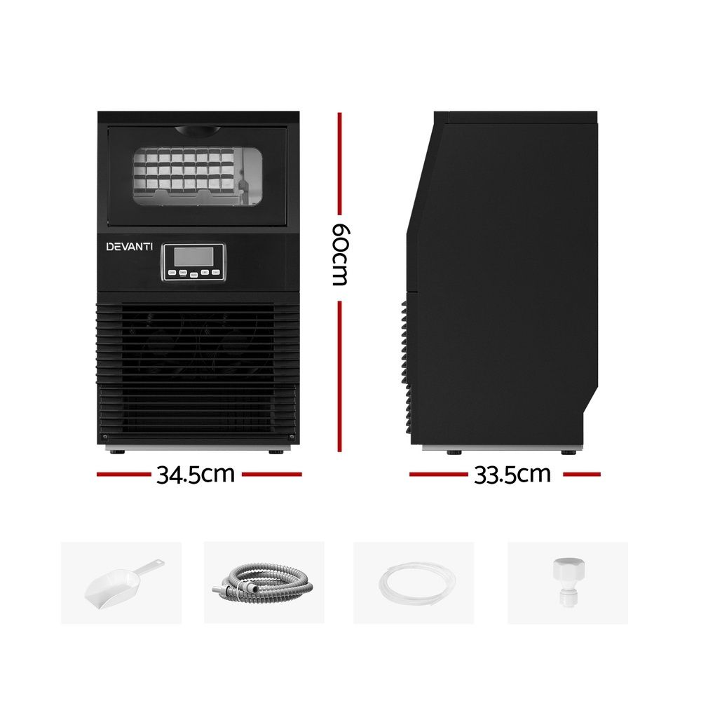 Devanti Commercial Ice Maker Cube Machine 30kg-Appliances > Kitchen Appliances-PEROZ Accessories