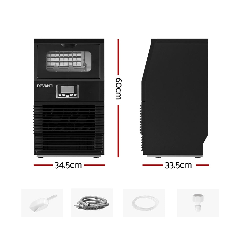 Devanti Commercial Ice Maker Cube Machine 30kg-Appliances &gt; Kitchen Appliances-PEROZ Accessories