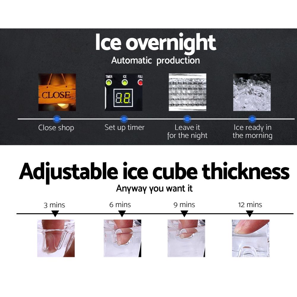 Devanti 45-60kg Commercial Ice Maker Machine-Ice Makers-PEROZ Accessories