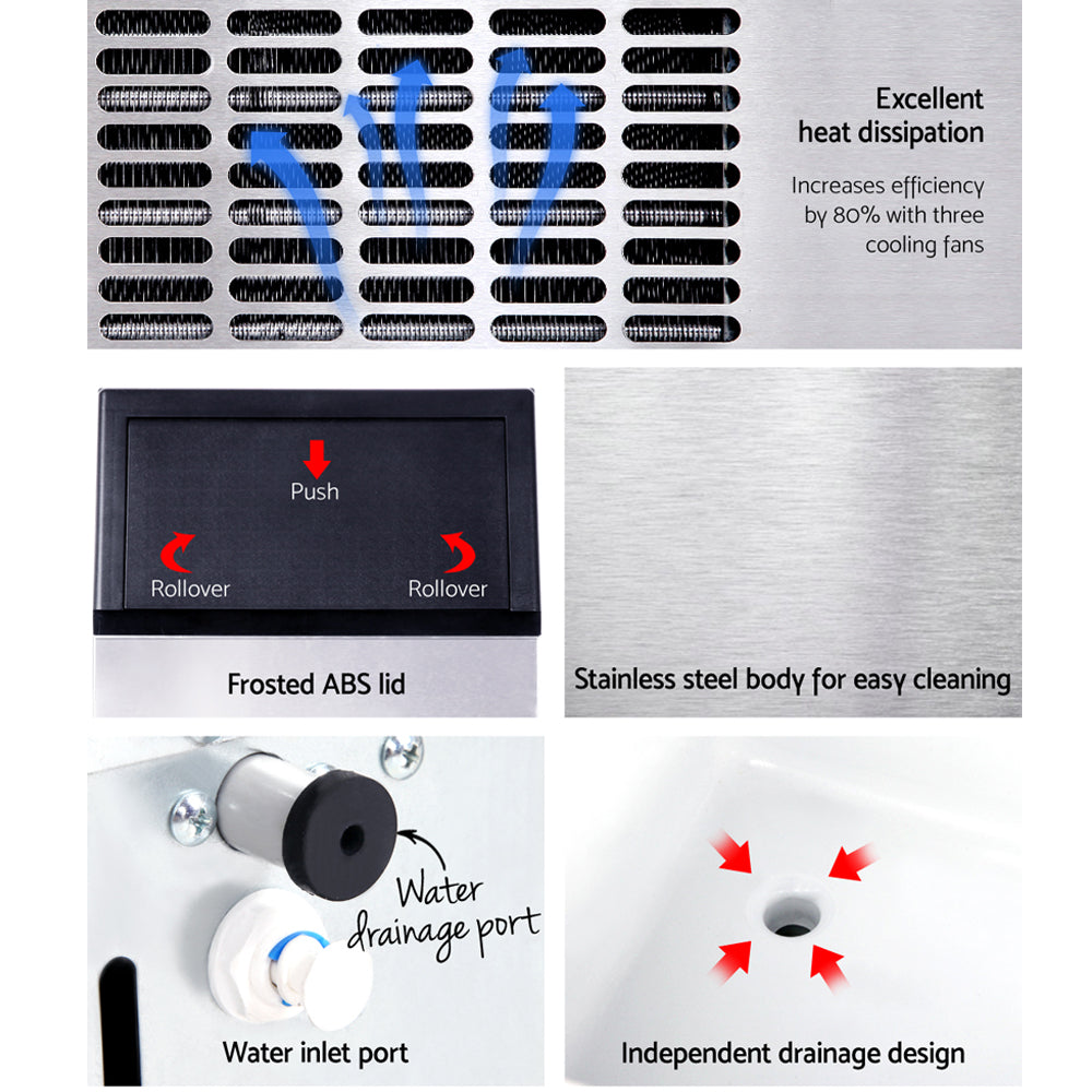 Devanti 60kg Commercial Ice Maker Machine-Ice Makers-PEROZ Accessories