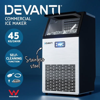 Devanti 45kg Commercial Ice Maker Machine-Appliances > Kitchen Appliances-PEROZ Accessories