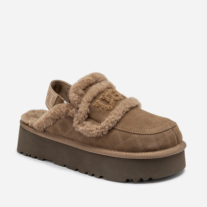 Ugg Violet Matelassé Shearling Platform Slipper (Detachable Feature)-Women Slippers-PEROZ Accessories