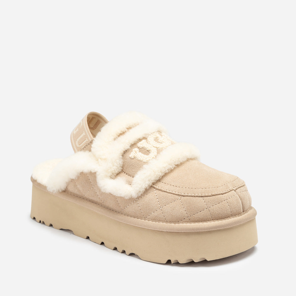 Ugg Violet Matelassé Shearling Platform Slipper (Detachable Feature)-Women Slippers-PEROZ Accessories