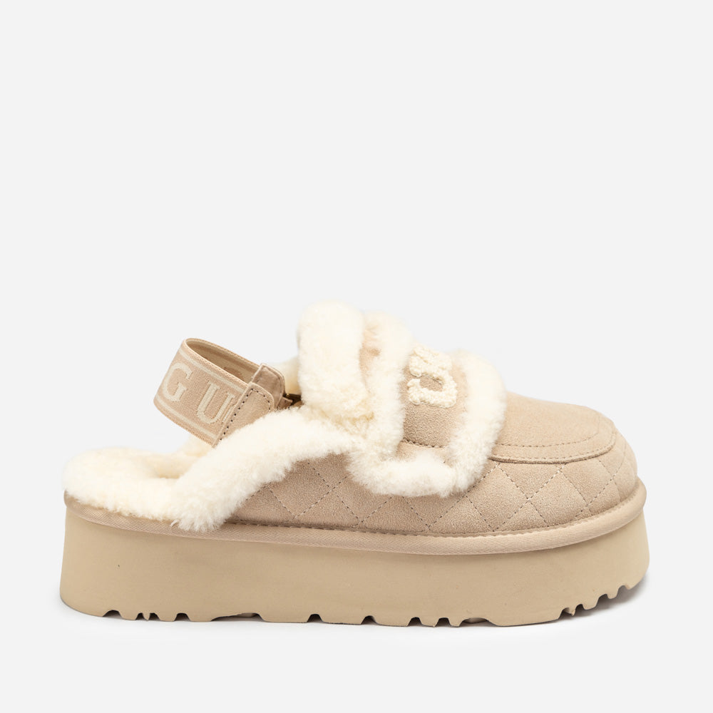 Ugg Violet Matelassé Shearling Platform Slipper (Detachable Feature)-Women Slippers-PEROZ Accessories