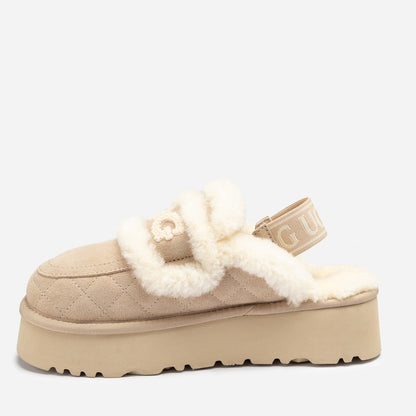Ugg Violet Matelassé Shearling Platform Slipper (Detachable Feature)-Women Slippers-PEROZ Accessories
