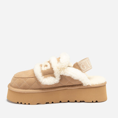 Ugg Violet Matelassé Shearling Platform Slipper (Detachable Feature)-Women Slippers-PEROZ Accessories