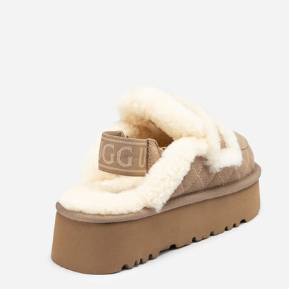 Ugg Violet Matelassé Shearling Platform Slipper (Detachable Feature)-Women Slippers-PEROZ Accessories