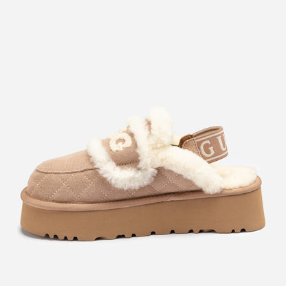 Ugg Violet Matelassé Shearling Platform Slipper (Detachable Feature)-Women Slippers-PEROZ Accessories
