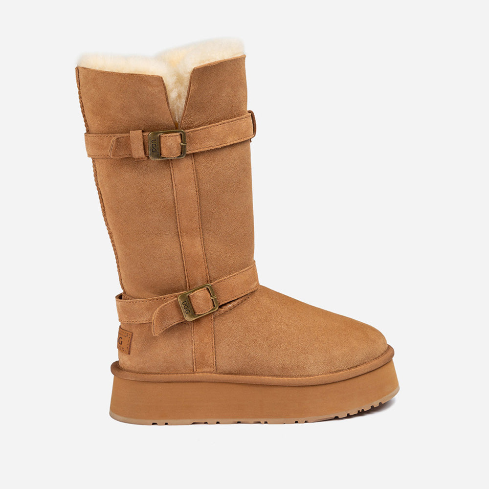 Ugg Classic Platform Buckle Long Boots (4.5cm) (Water Resistant)-PEROZ Accessories