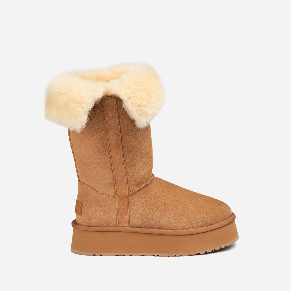 Ugg Classic Platform Buckle Long Boots (4.5cm) (Water Resistant)-PEROZ Accessories