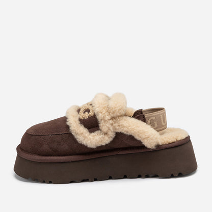 Ugg Violet Matelassé Shearling Platform Slipper (Detachable Feature)-Women Slippers-PEROZ Accessories