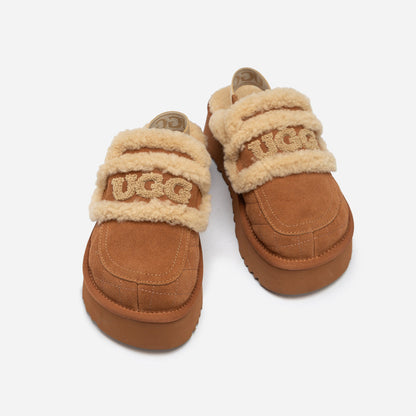 Ugg Violet Matelassé Shearling Platform Slipper (Detachable Feature)-Women Slippers-PEROZ Accessories