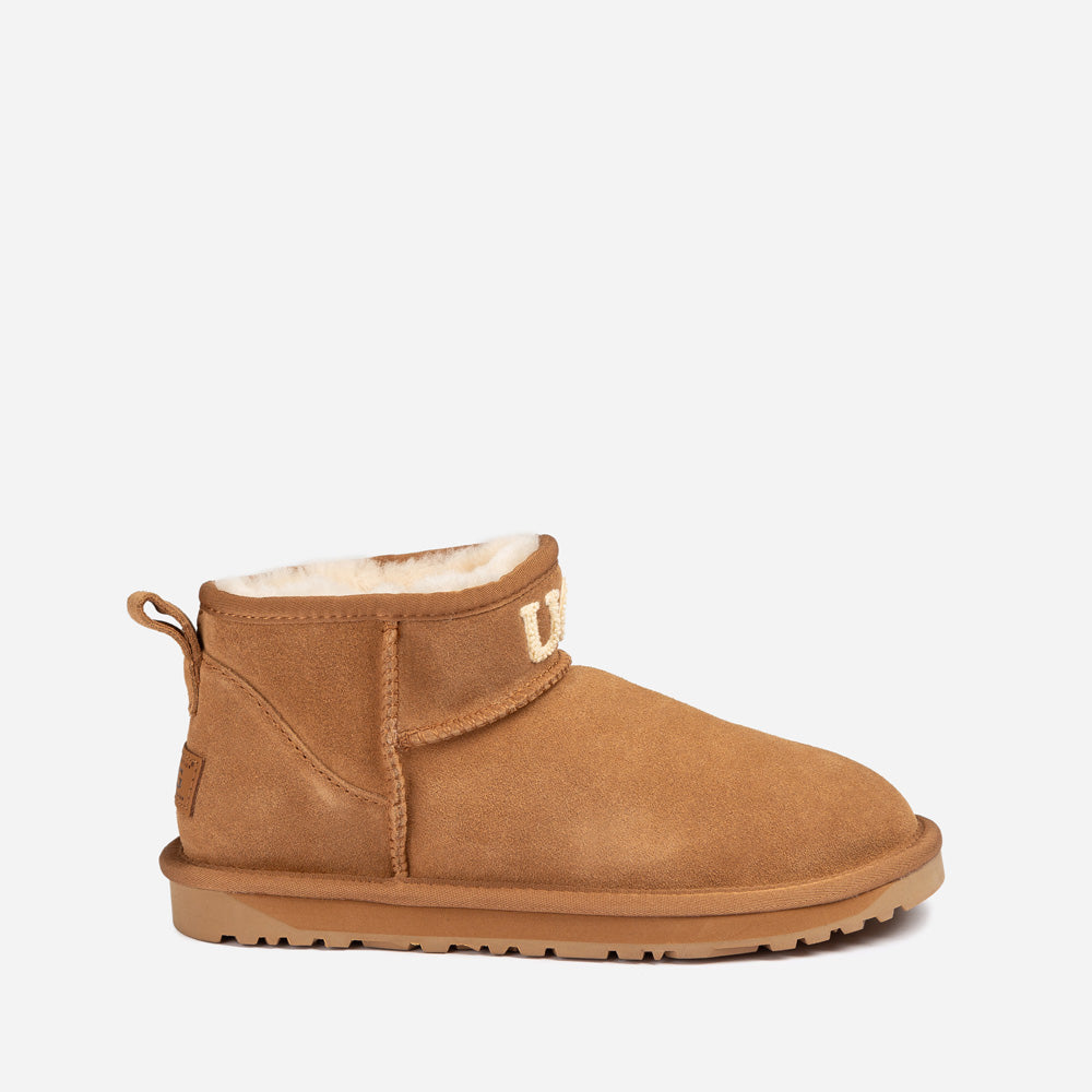 Ugg Classic Knit Logo Ultra Mini Boots (Water Resistant)-PEROZ Accessories