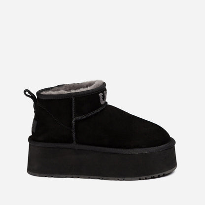 Ugg Classic Platform Knit Logo Ultra Mini Boots (Water Resistant) (5cm)-PEROZ Accessories