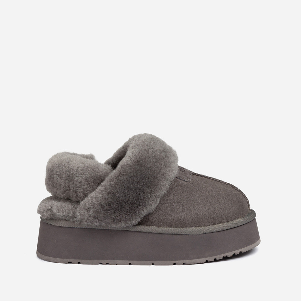 Ugg Coquette Platform Slipper (Elastic Logo &amp; Wool Strap) (Detachable Feature)-LADIES UGG-PEROZ Accessories