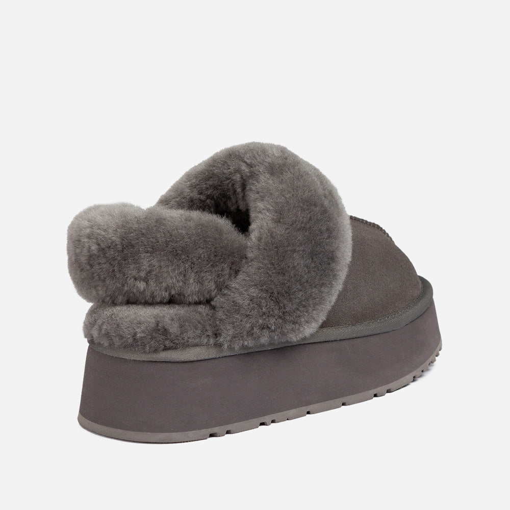 Ugg Coquette Platform Slipper (Elastic Logo &amp; Wool Strap) (Detachable Feature)-LADIES UGG-PEROZ Accessories