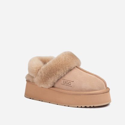 Ugg Platform Slipper (Elastic Logo &amp; Wool Strap) 4.5cm (Detachable Feature)(Water Resistant)-LADIES UGG-PEROZ Accessories