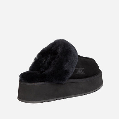Ugg Platform Slipper (Elastic Logo &amp; Wool Strap) 4.5cm (Detachable Feature)(Water Resistant)-LADIES UGG-PEROZ Accessories