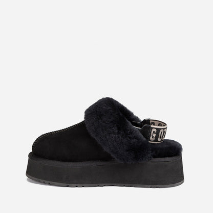 Ugg Platform Slipper (Elastic Logo &amp; Wool Strap) 4.5cm (Detachable Feature)(Water Resistant)-LADIES UGG-PEROZ Accessories
