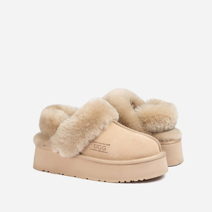 Ugg Platform Slipper (Elastic Logo &amp; Wool Strap) 4.5cm (Detachable Feature)(Water Resistant)-LADIES UGG-PEROZ Accessories
