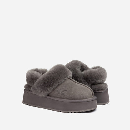 Ugg Platform Slipper (Elastic Logo &amp; Wool Strap) 4.5cm (Detachable Feature)(Water Resistant)-LADIES UGG-PEROZ Accessories