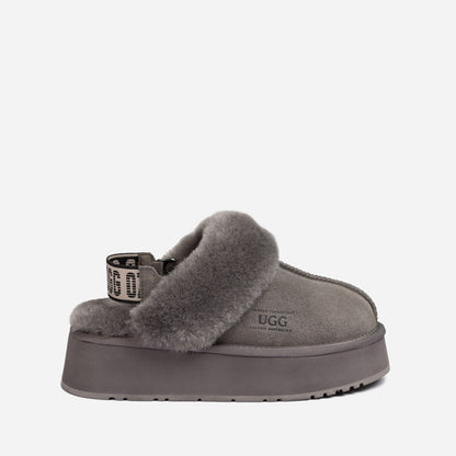Ugg Platform Slipper (Elastic Logo &amp; Wool Strap) 4.5cm (Detachable Feature)(Water Resistant)-LADIES UGG-PEROZ Accessories