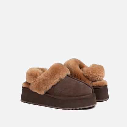 Ugg Platform Slipper (Elastic Logo &amp; Wool Strap) 4.5cm (Detachable Feature)(Water Resistant)-LADIES UGG-PEROZ Accessories
