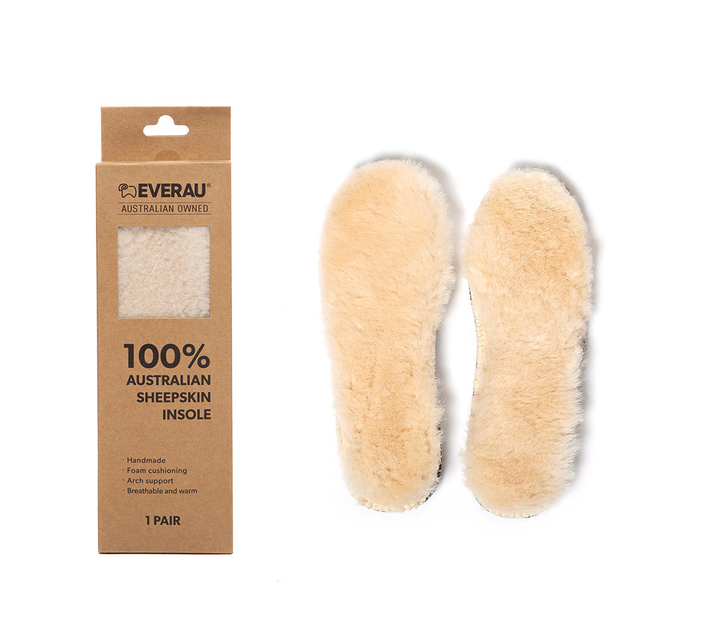 EVERAU  UGG Boots Slippers Insole Sheepskin Wool Insert