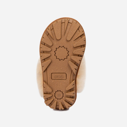Ugg Kids Coquette Slipper (Cow Suede)(Elastic Logo &amp; Wool Strap)(Detachable Feature)-KIDS UGG-PEROZ Accessories