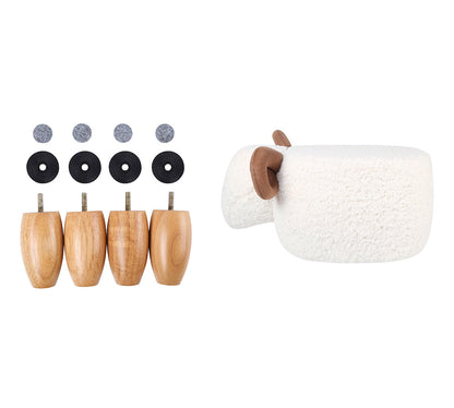 EVERAU  Multi-functional Cute Ottoman Fluffy Sheep Pouffe