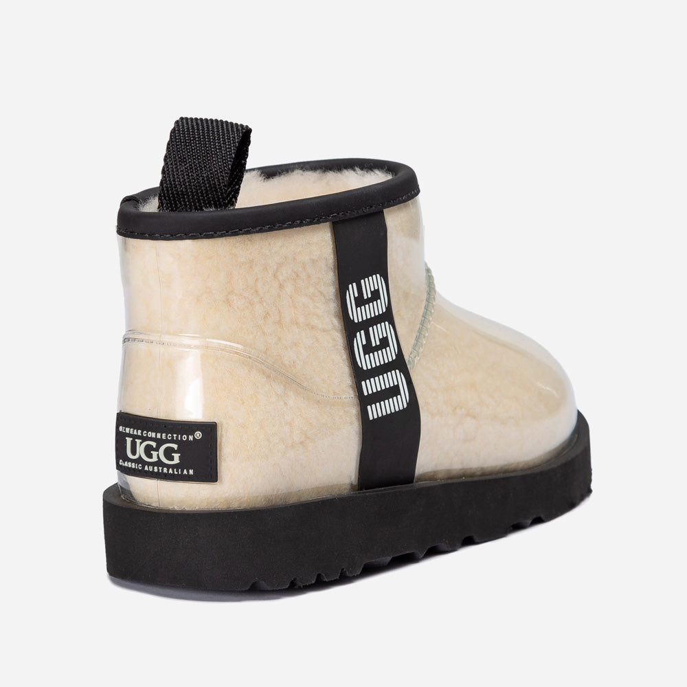 Ugg Classic Kids Clear Mini Boots (Waterproof) (Glow In Dark Logo)-KIDS UGG-PEROZ Accessories