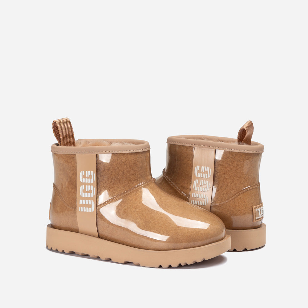 Ugg Classic Kids Clear Mini Boots (Waterproof) (Glow In Dark Logo)-KIDS UGG-PEROZ Accessories