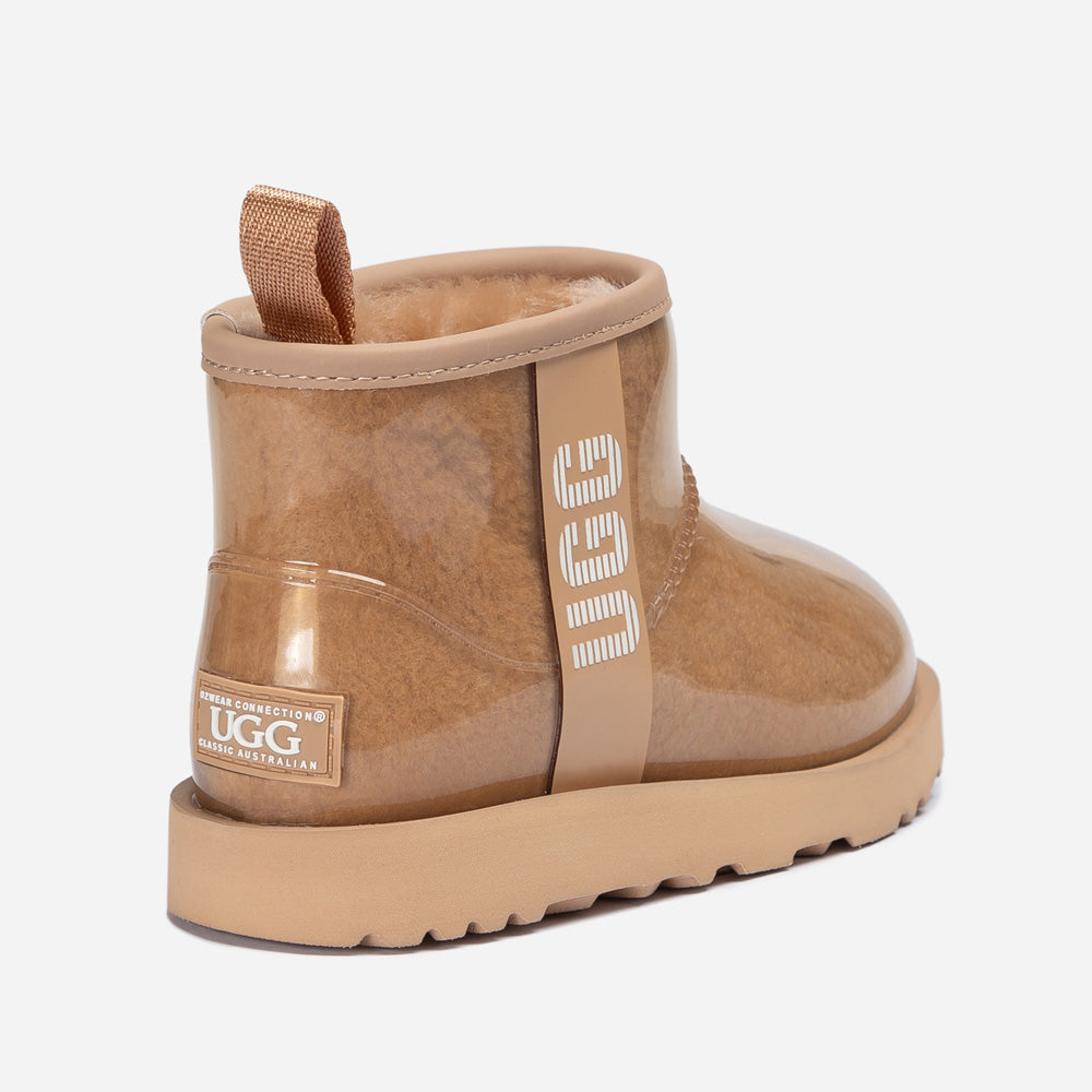 Ugg Classic Kids Clear Mini Boots (Waterproof) (Glow In Dark Logo)-KIDS UGG-PEROZ Accessories