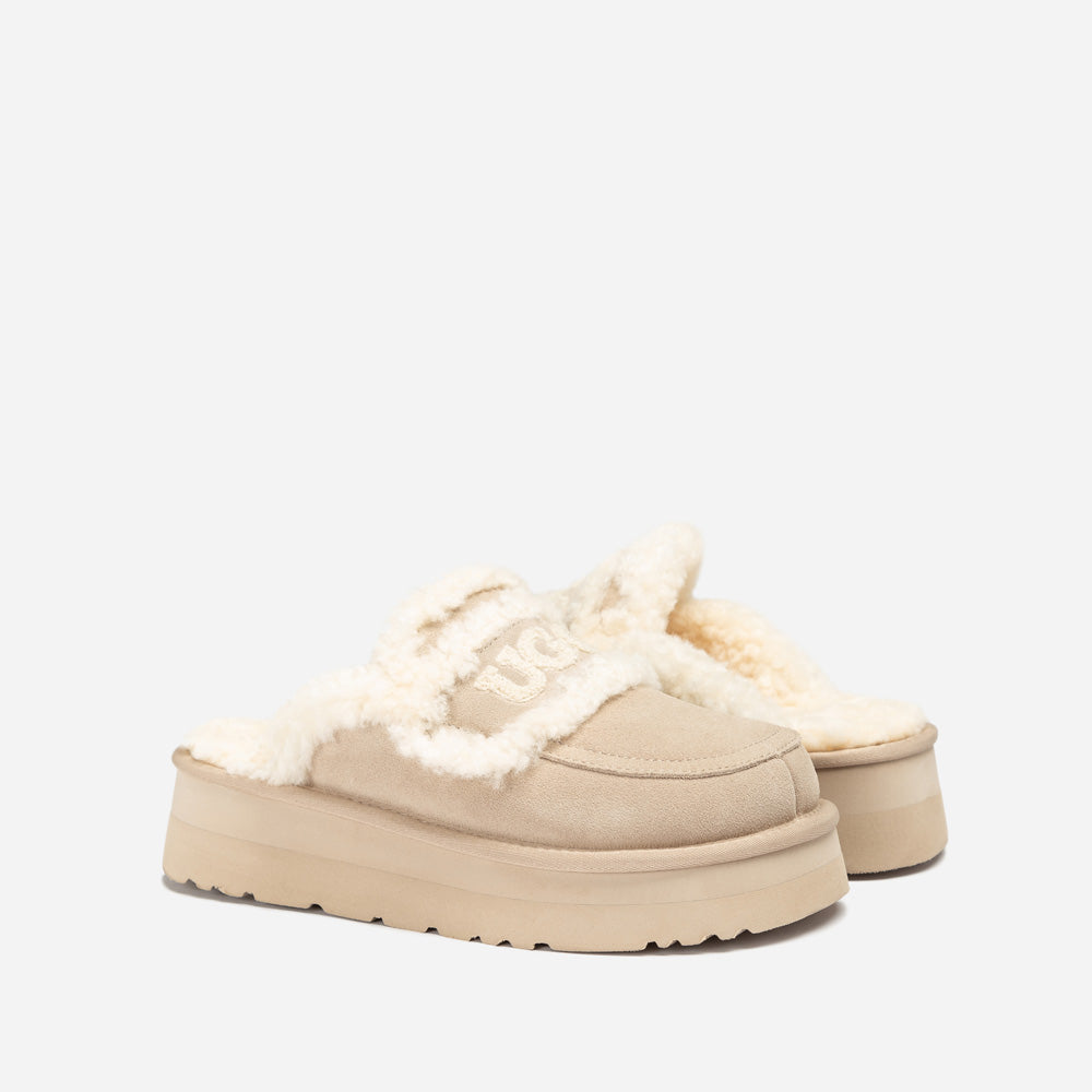 Ugg Violet Shearling Platform Slipper-PEROZ Accessories