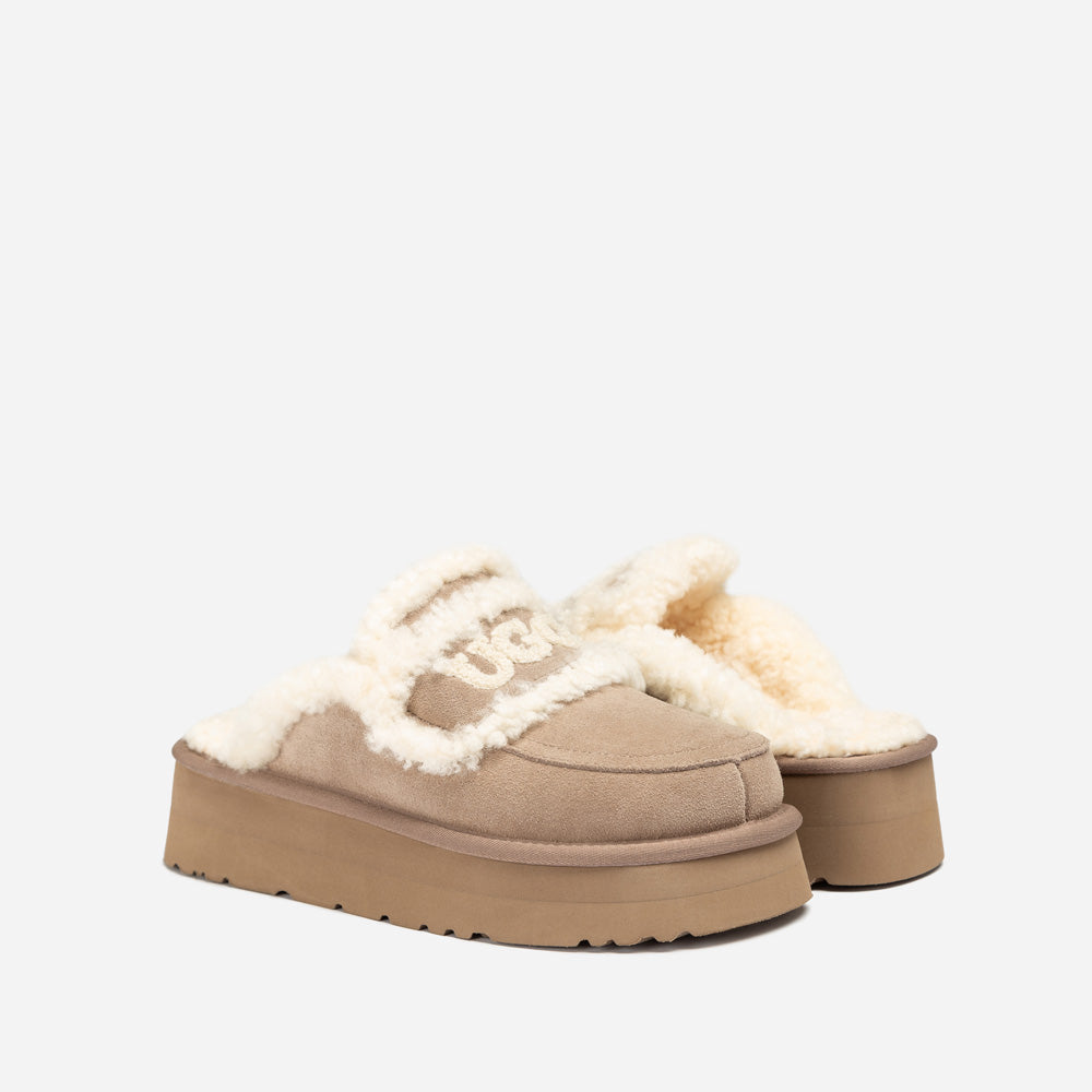 Ugg Violet Shearling Platform Slipper-PEROZ Accessories