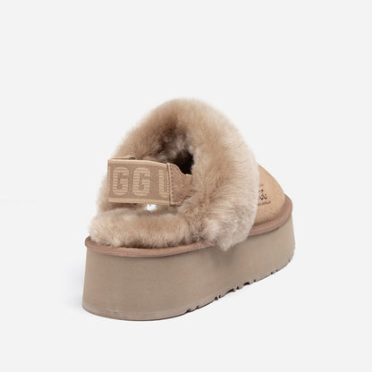 Ugg Platform Slipper (Elastic Logo &amp; Wool Strap) 4.5cm (Detachable Feature)(Water Resistant)-LADIES UGG-PEROZ Accessories