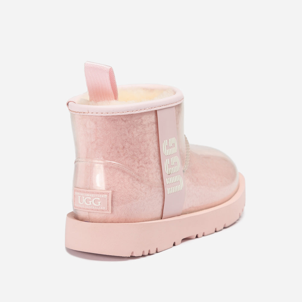 Ugg Classic Kids Clear Mini Boots (Waterproof) (Glow In Dark Logo)-KIDS UGG-PEROZ Accessories