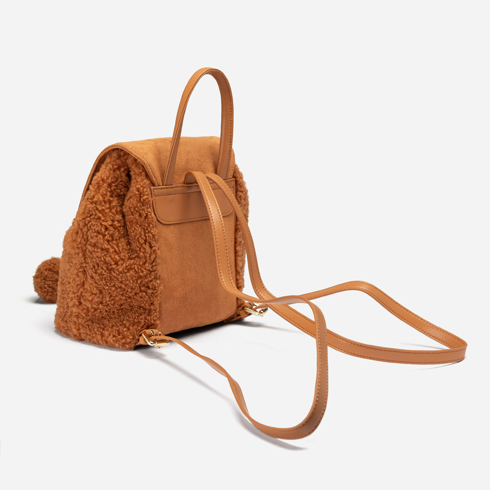 Ugg Pompom Fluffy Backpack-PEROZ Accessories