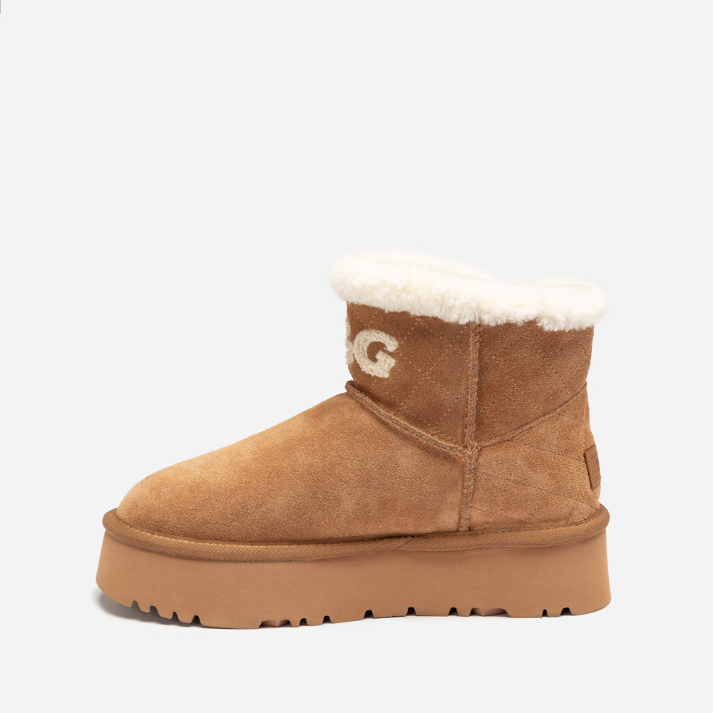 Ugg Bondi Matelasse Platform Shearling Mini Boot-Women UGG-PEROZ Accessories