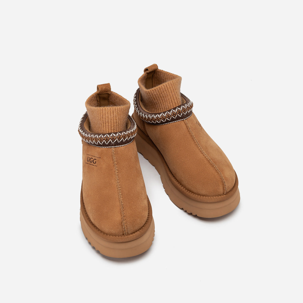 Ugg Sydney Knit Platform Slipper-Women Slippers-PEROZ Accessories